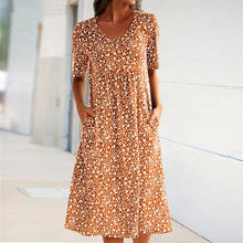 Load image into Gallery viewer, Round Neck Floral Beach Dress
