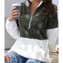 Load image into Gallery viewer, Zip Contrast Plush Jacket
