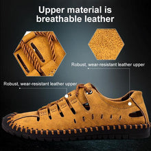 Load image into Gallery viewer, Men&#39;s Stitching Microfiber Leather Hollow Out Casual Sandals
