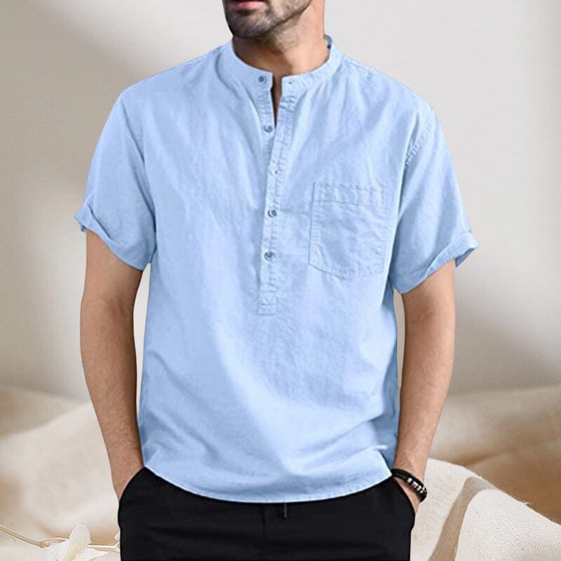 Men Cotton Button Shirt with Pocket