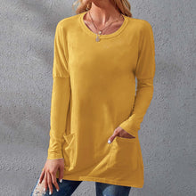 Load image into Gallery viewer, Crew Neck Long Sleeve Pocket T-Shirt
