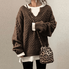 Load image into Gallery viewer, Slouchy Cable Knit Sweater
