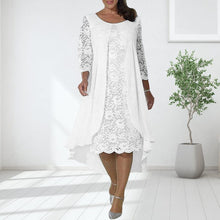 Load image into Gallery viewer, Lace Panel Long Sleeve Dress
