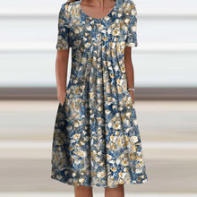 Load image into Gallery viewer, Floral Crew Neck Midi Shift Dress
