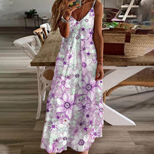 Load image into Gallery viewer, Women&#39;s V-neck Print Loose Slip Dress
