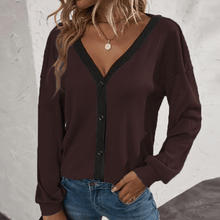 Load image into Gallery viewer, Women&#39;s V-Neck Cropped Cardigan Sweaters
