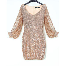 Load image into Gallery viewer, Slit Sleeve Sequin Party Dress
