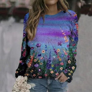 Multicolored Floral Crewneck Sweatshirt