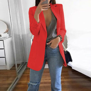 Women's Fashion Lapel Slim Cardigan Temperament Suit Jacket