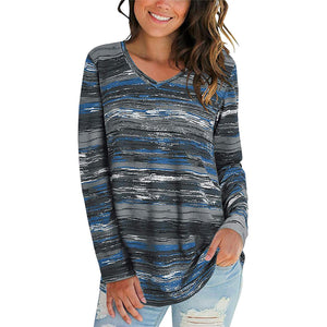 Contrast Striped Long Sleeve T-Shirt