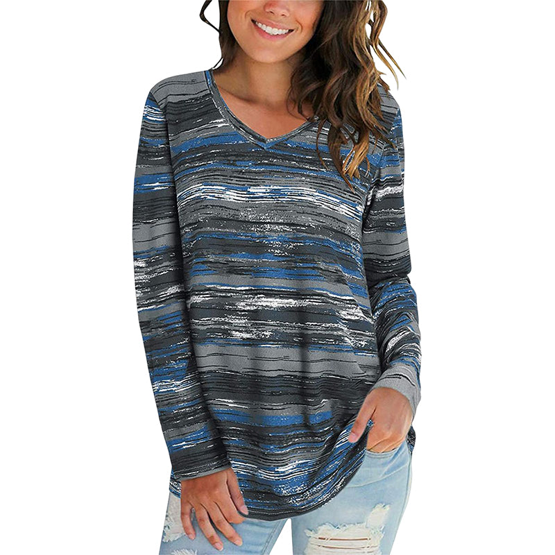 Contrast Striped Long Sleeve T-Shirt