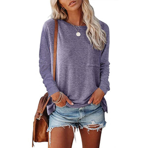 Pocket Slit Long Sleeve T-Shirt