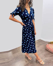 Load image into Gallery viewer, Deep V-neck polka-dot dress
