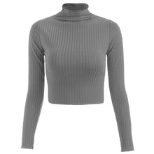 Load image into Gallery viewer, Half Turtleneck Solid Color Long Sleeve Knit T-Shirt
