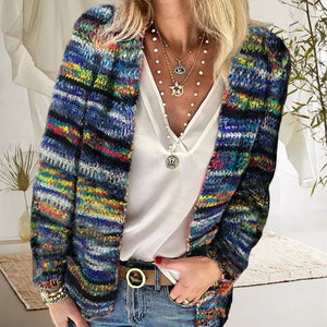 Women's Rainbow Striped Cardigan