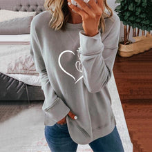 Load image into Gallery viewer, Heart Print Crewneck Sweatshirt
