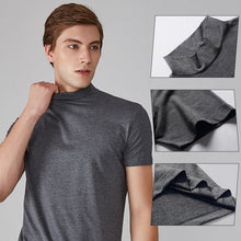 Load image into Gallery viewer, Men&#39;s Slim Fit T-shirt with a Stand-up Collar
