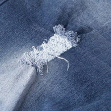 Load image into Gallery viewer, Fashionable denim tripped jeans
