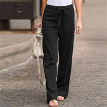 Load image into Gallery viewer, Summer Elastic Lace Up Straight Pants
