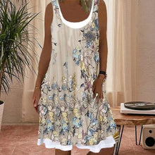 Load image into Gallery viewer, Printed Sleeveless Crewneck Dress
