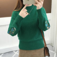 Load image into Gallery viewer, Flower Embroidery Sweater
