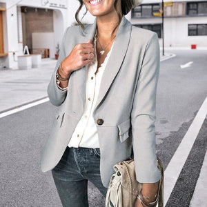 Solid Color Pocket Blazer