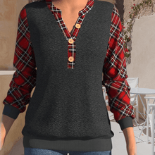 Load image into Gallery viewer, Sweater with Checkerboard Pattern and Buttons

