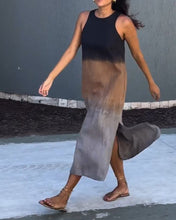 Load image into Gallery viewer, Sleeveless gradient round neck dress
