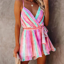 Load image into Gallery viewer, Rainbow Color Cami Mini Dress
