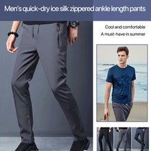 Load image into Gallery viewer, Men&#39;s quick-dry ice silk zippered pants
