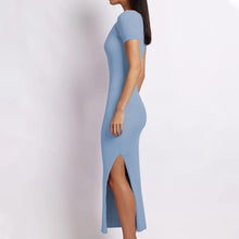 Load image into Gallery viewer, Sexy Crew Neck Tight Slit Long Dress
