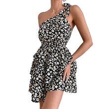 Load image into Gallery viewer, Strappy Print Layered Sleeveless Lace-Up Dress
