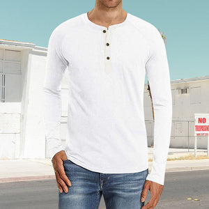 Henley Pullover Long Sleeve T-Shirt