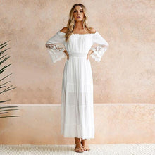 Load image into Gallery viewer, Tulle Off Shoulder Frilled Vacation Dress
