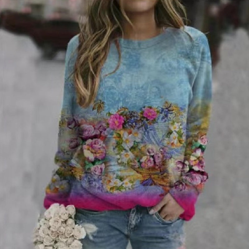 Multicolored Floral Crewneck Sweatshirt