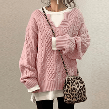 Load image into Gallery viewer, Slouchy Cable Knit Sweater
