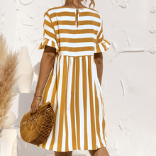 Load image into Gallery viewer, Ruffled Striped Dress
