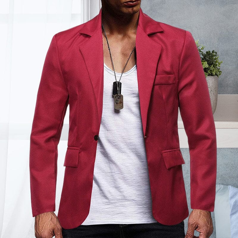 Solid Color Single Breasted One Button Suit