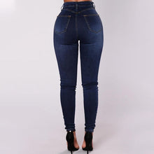 Load image into Gallery viewer, Double Breasted High Waist Skinny Jeans

