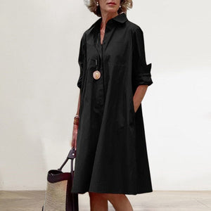 Loose Shirt Dress With Pockets