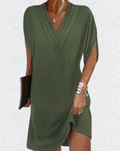 Load image into Gallery viewer, Slit sleeve solid color elegant dress
