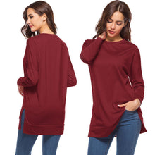 Load image into Gallery viewer, Women&#39;s Side Split Loose Casual Pullover Tunic Tops
