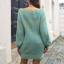 Load image into Gallery viewer, Balloon Sleeve Knit Sweater Dress
