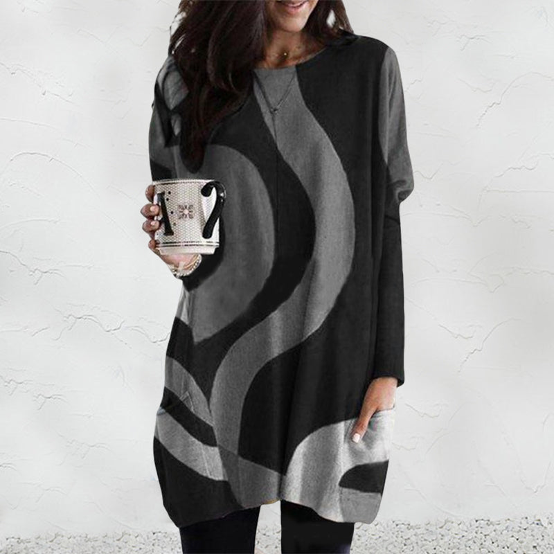 Contrast Geometric Pattern Sweater