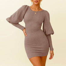 Load image into Gallery viewer, Knitted Long Sleeve Short Dress

