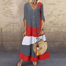Load image into Gallery viewer, Loose V-Neck Cotton Dress
