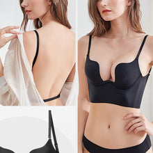 Load image into Gallery viewer, Deep U Plunge Push Up Backless Bra
