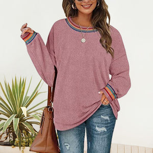 Women's Solid Color Round Neck Loose Sweatshirt