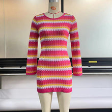Load image into Gallery viewer, Striped Backless Knitted Skirt
