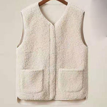 Load image into Gallery viewer, Ladies Faux Sherpa Sleeveless V-Neck Vest
